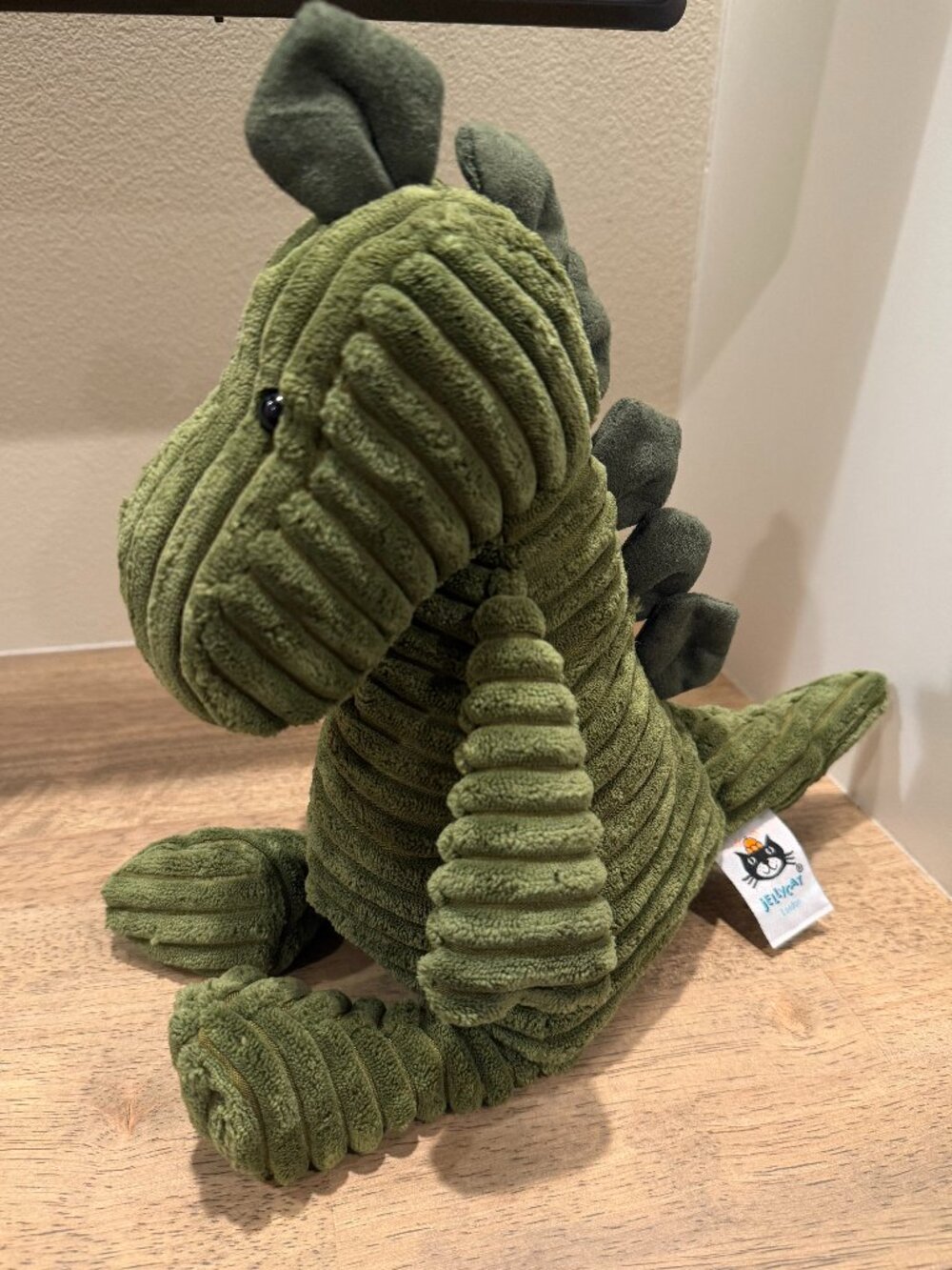 Jellycat Olive Green Corduroy Dinosaur Medium Plush Toy Cordy Roy Dino